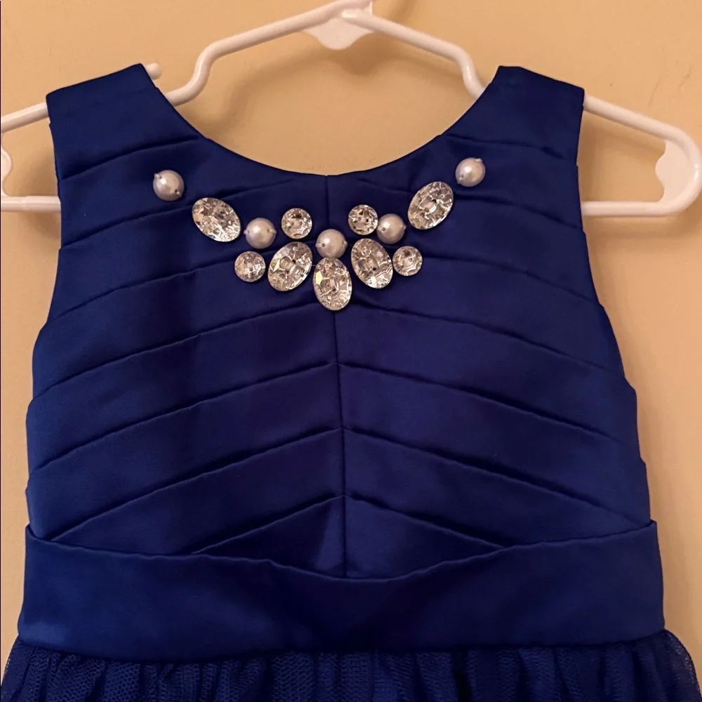 Gymboree Royal Blue Kids Dress with Jewel‎ Details Sz 3Y